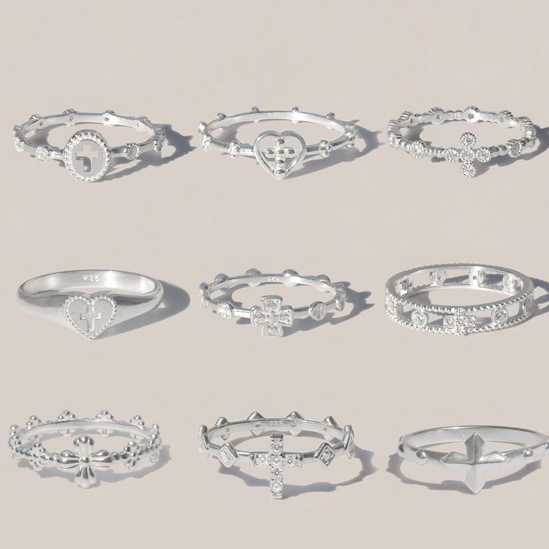 925실버 카리나 김연아 십자가 기독교 천주교 묵주 은반지