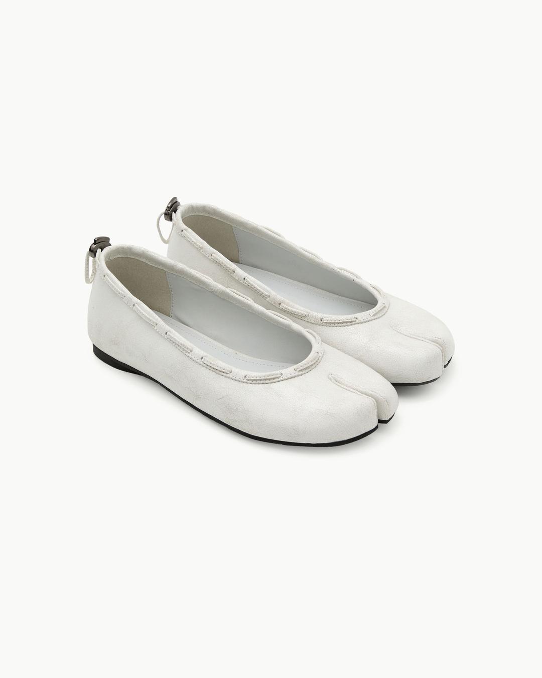 Leather String Flat / Vintage White