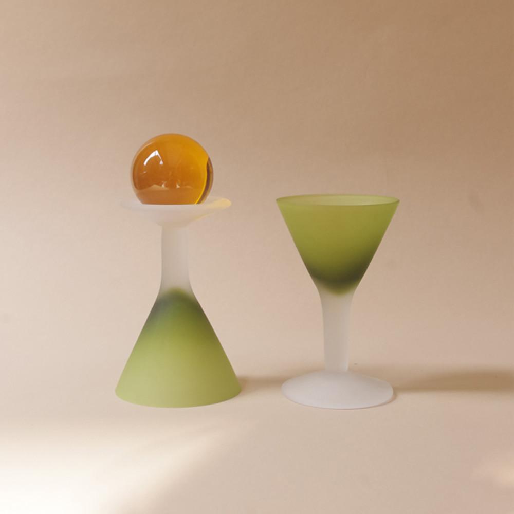 프롬핑퐁 Melon Juice 그린 와인글라스 인테리어 소품 파티오브제