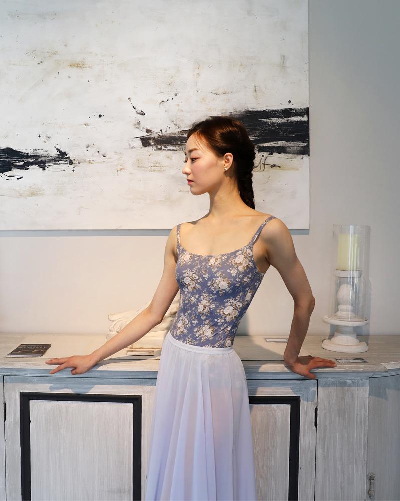 LTD005C-12 emilie camisole leotard TOILE DE JOUY / SLATE BLUE