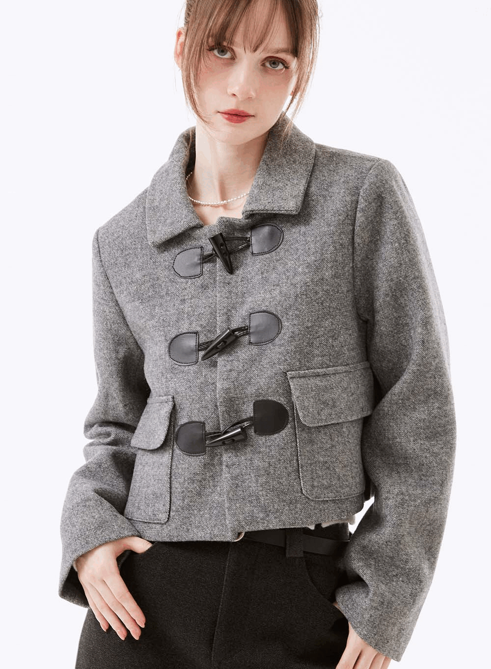 모드온 울 더플 숏 코트 (울 50%, 누빔안감)