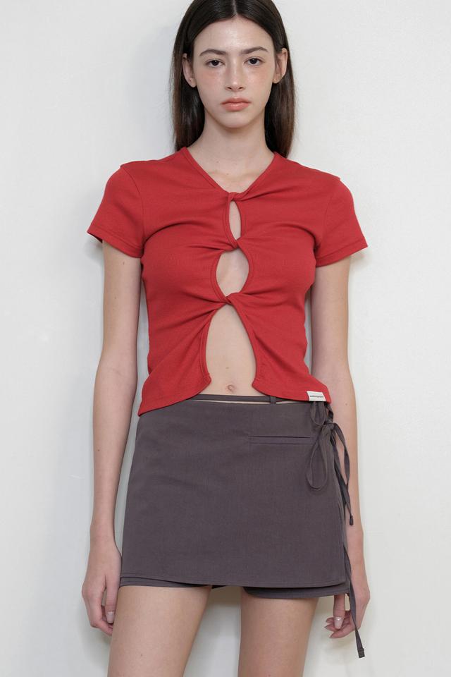 Two-way Twiste T-shirt (RED)