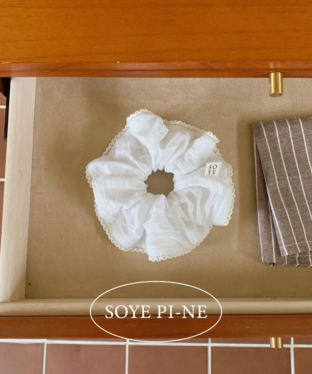 [MADE] 멜로니 레이스 화이트 스크런치 *7일 소요