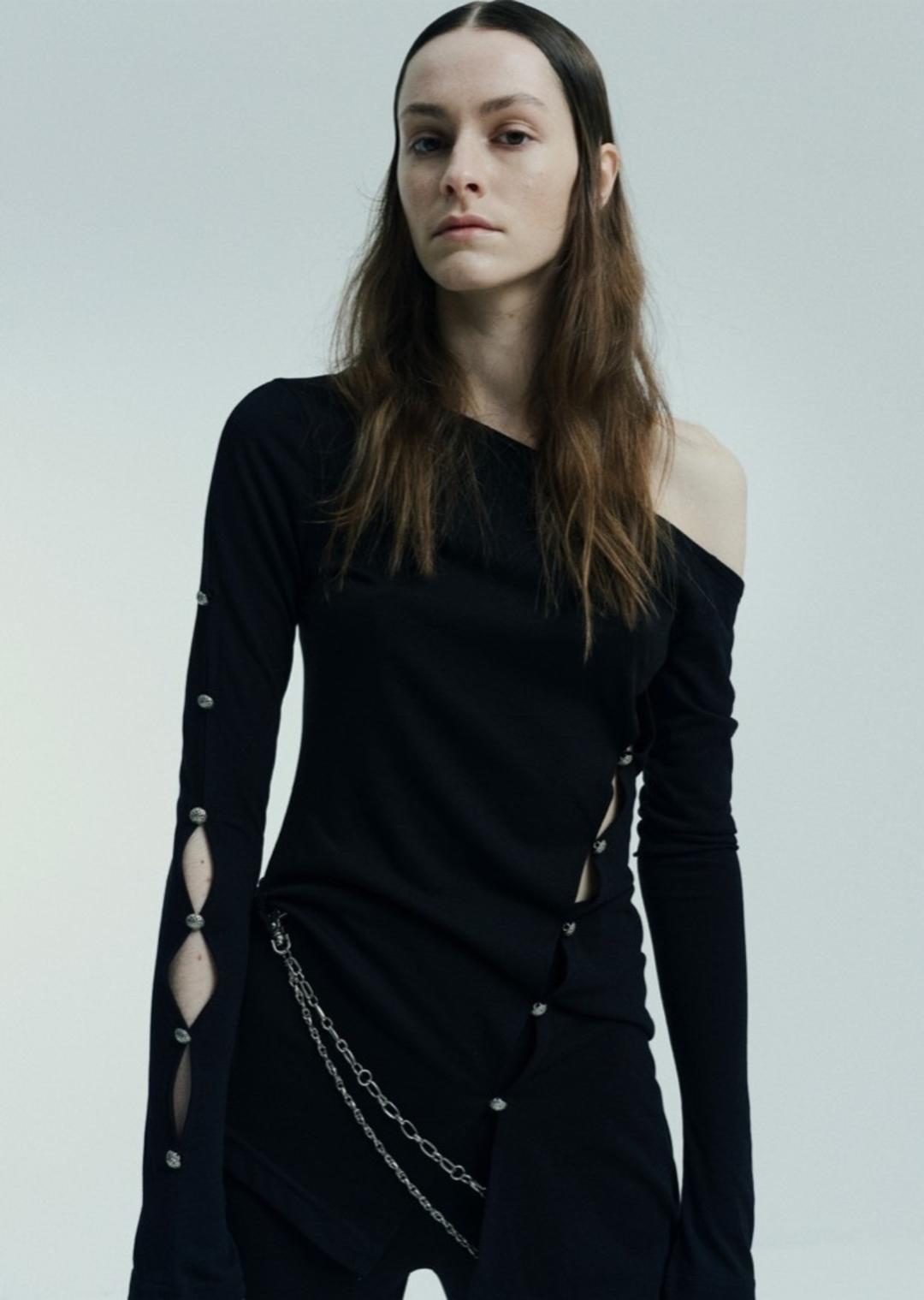 [RESTOCK] Unbalance Hole Button Top _ Black