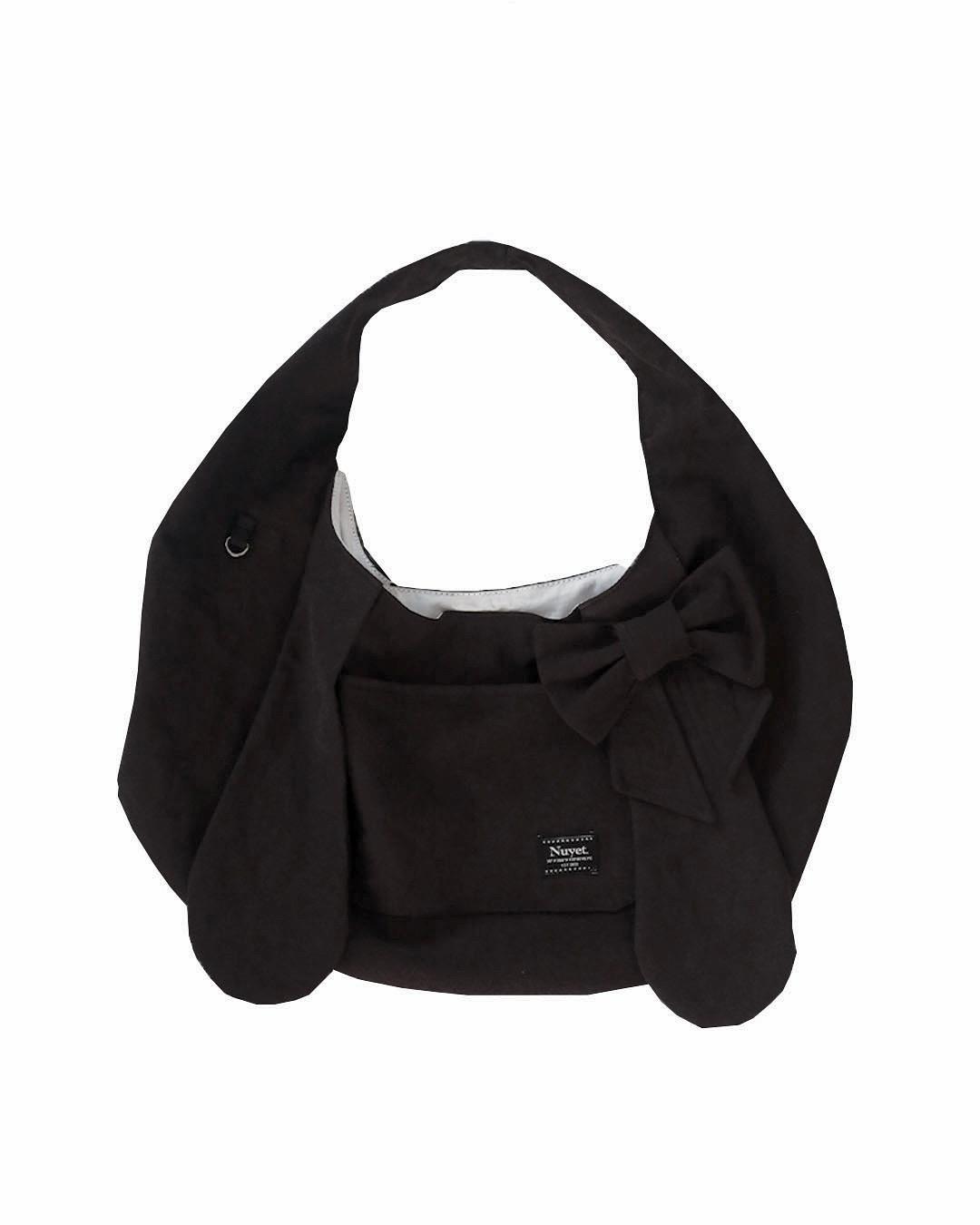 Bunny Ribbon Hobo Bag _ black