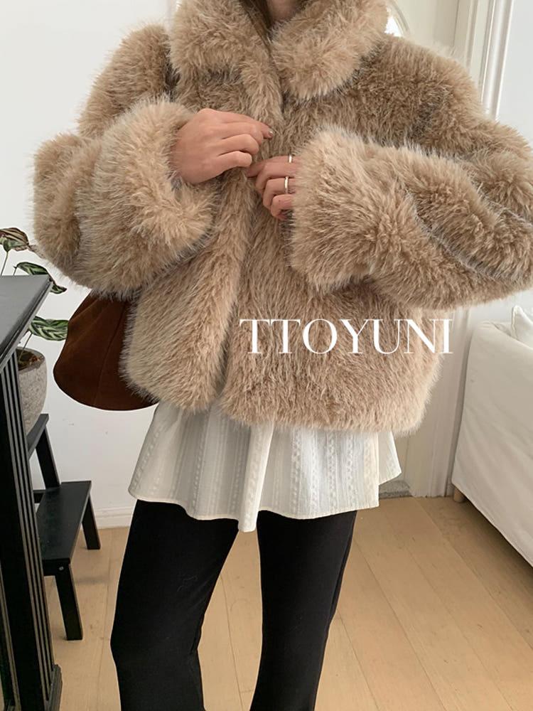 (당일) 멜라운지 캐롤 퍼 자켓 숏 점퍼 mellounge 떠유니