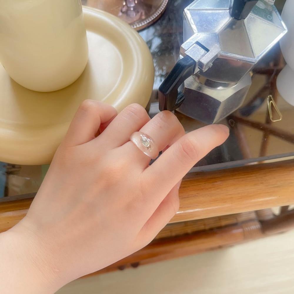 투명 원포인트 반지