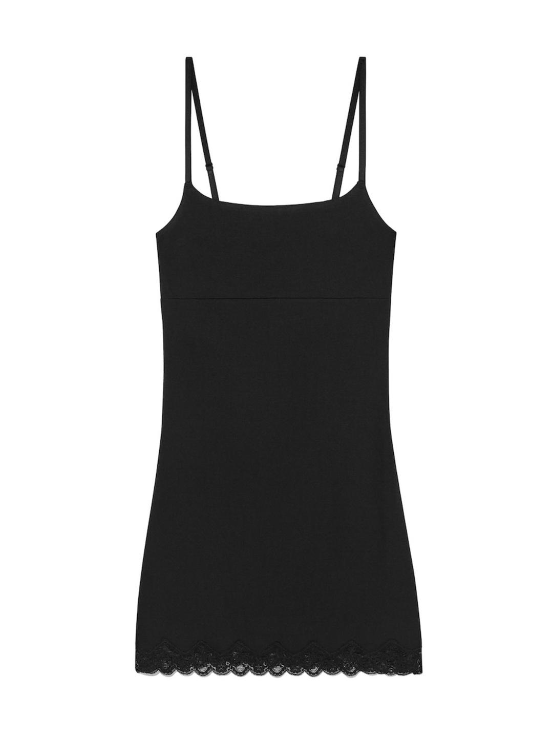 HEART LACE CAMI DRESS (BLACK)