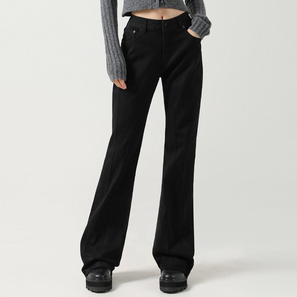 Thin Bootscut Pants BLACK
