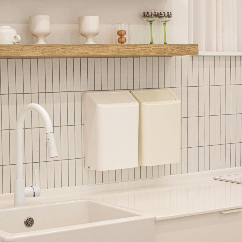 에어 벽걸이 휴지통 리치 6L 크림