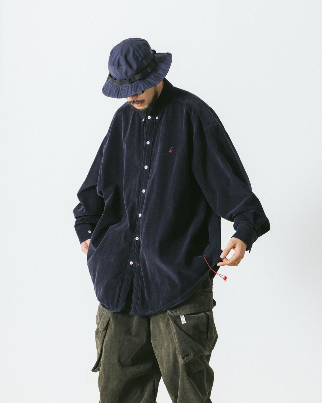 [AG] A-Logo Corduroy Big Shirt - Navy