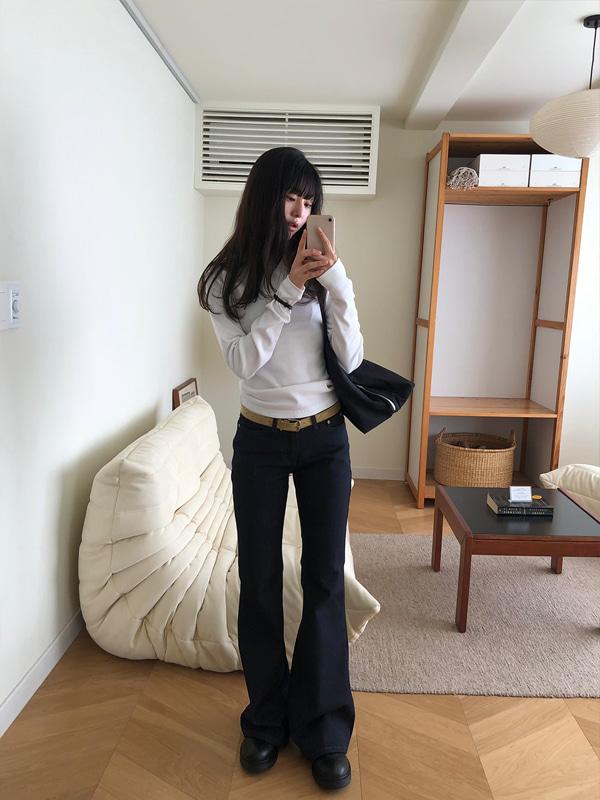 블렘토 논페이드 로우 부츠컷 데님