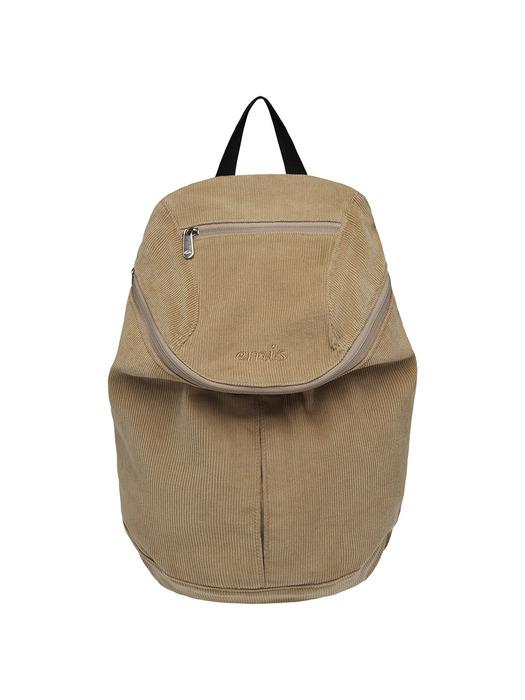 CORDUROY ZIP AROUND BACKPACK-BEIGE