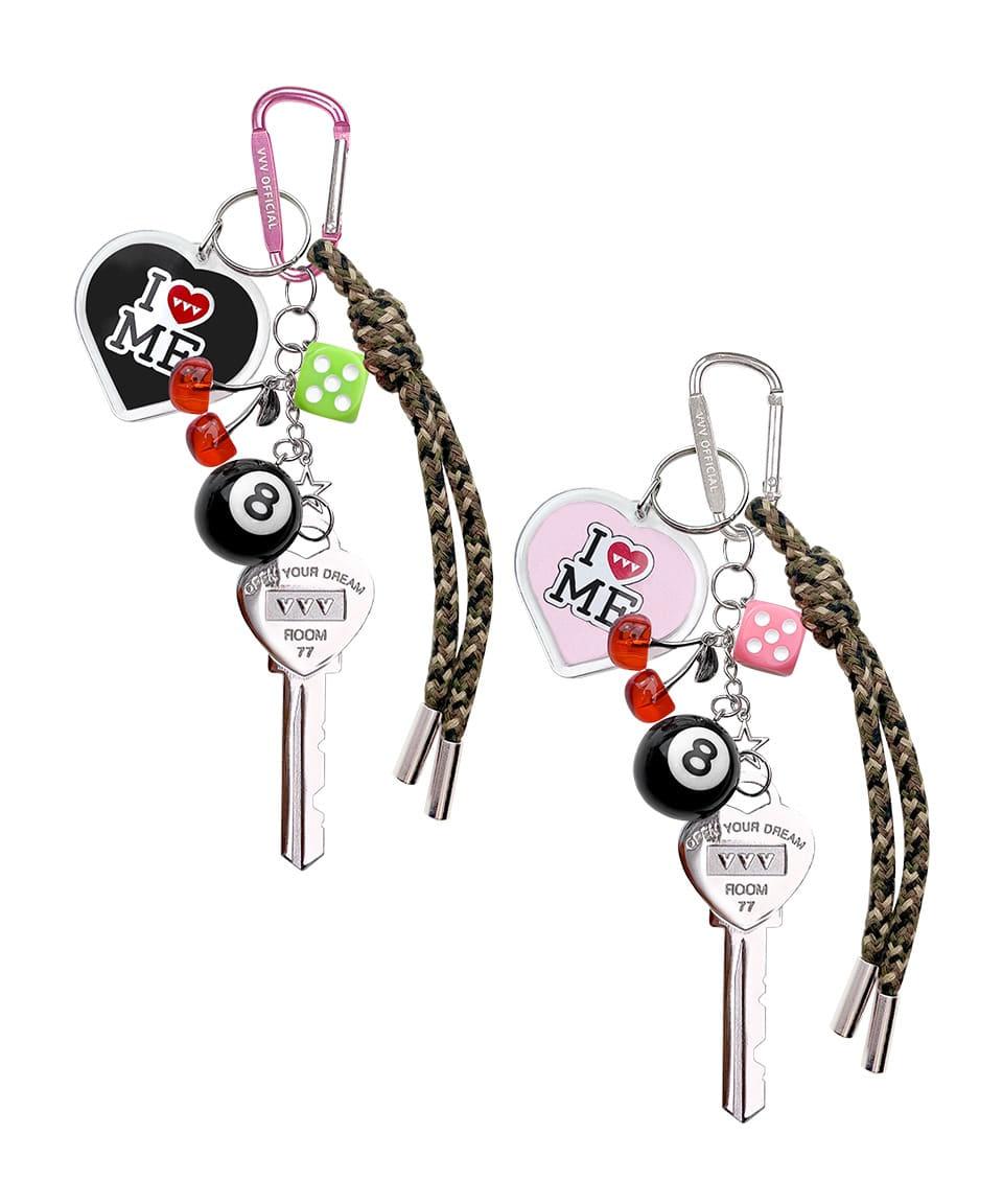 러브미 로고 열쇠 다이스 키링