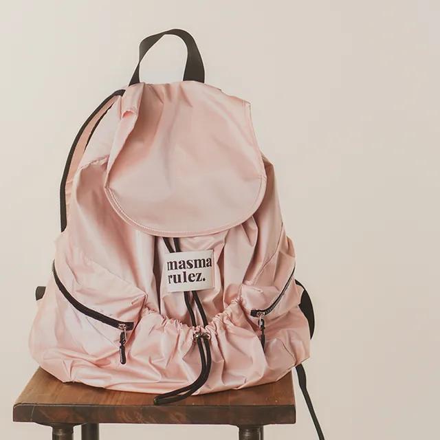 String flap backpack  Glittery pink