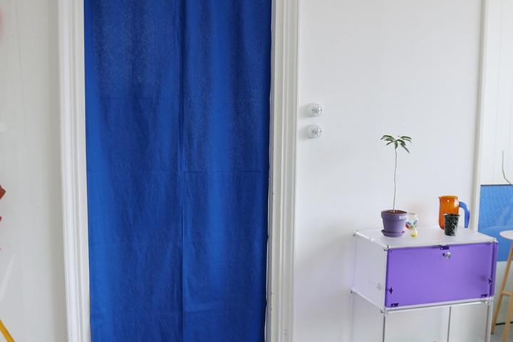 [맞춤] 미드센츄리 모던 린넨 트임형/일체형 현관 중문 카페 문 가리개 가림막 커튼 4컬러