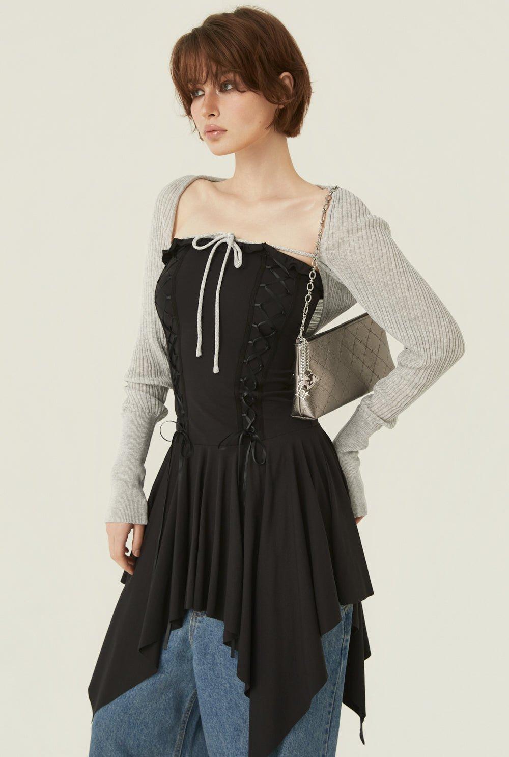 Stretch lace up dress