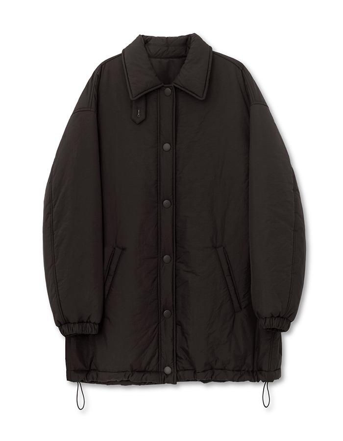 Cosmoss) COLLAR SHIRRING PADDING JACKET (BROWN)