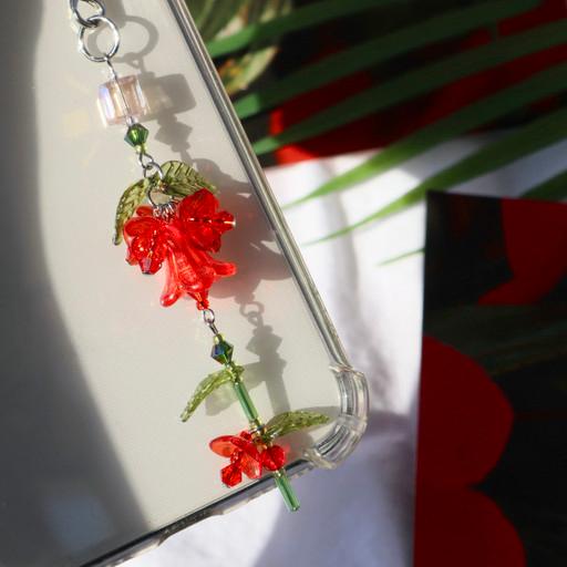 10월탄생화🌹봉선화🌹비즈 꽃 키링 폰스트랩