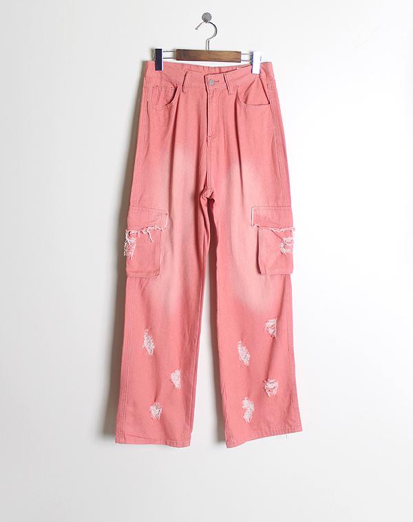 Grunge Detail Pink Cargo Pants [26]