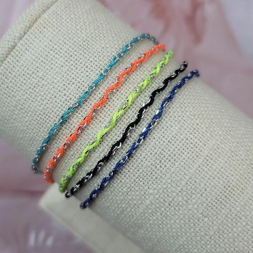 실버 꼬임 실크팔찌 이태리