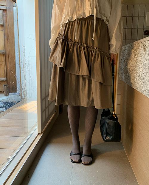 banding frill skirt / 2color