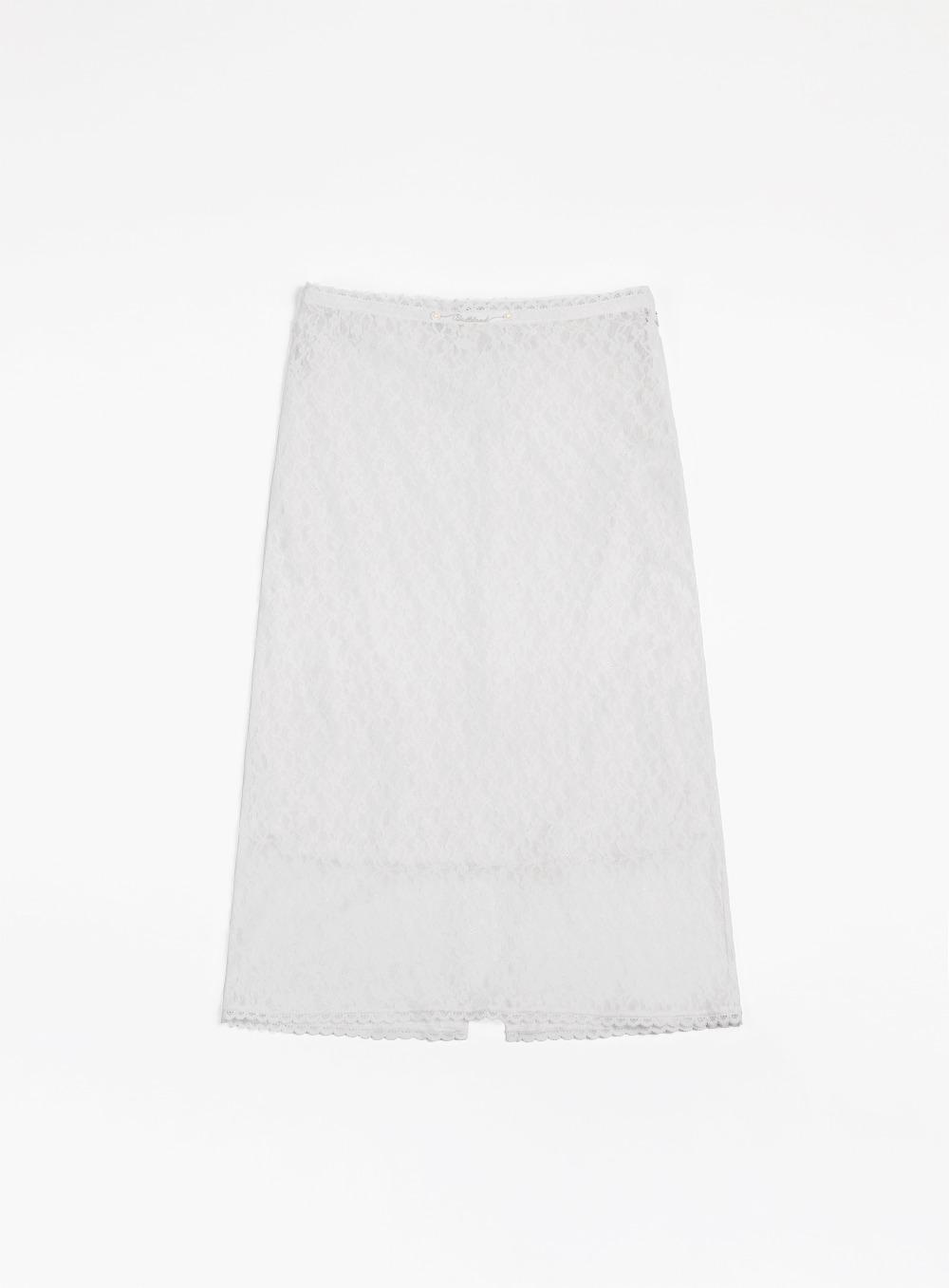 [w-skt24-016] Selena Lace Midi Skirt - White