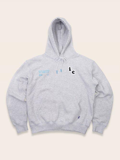 ic LOGO Hoodie - Melange Grey