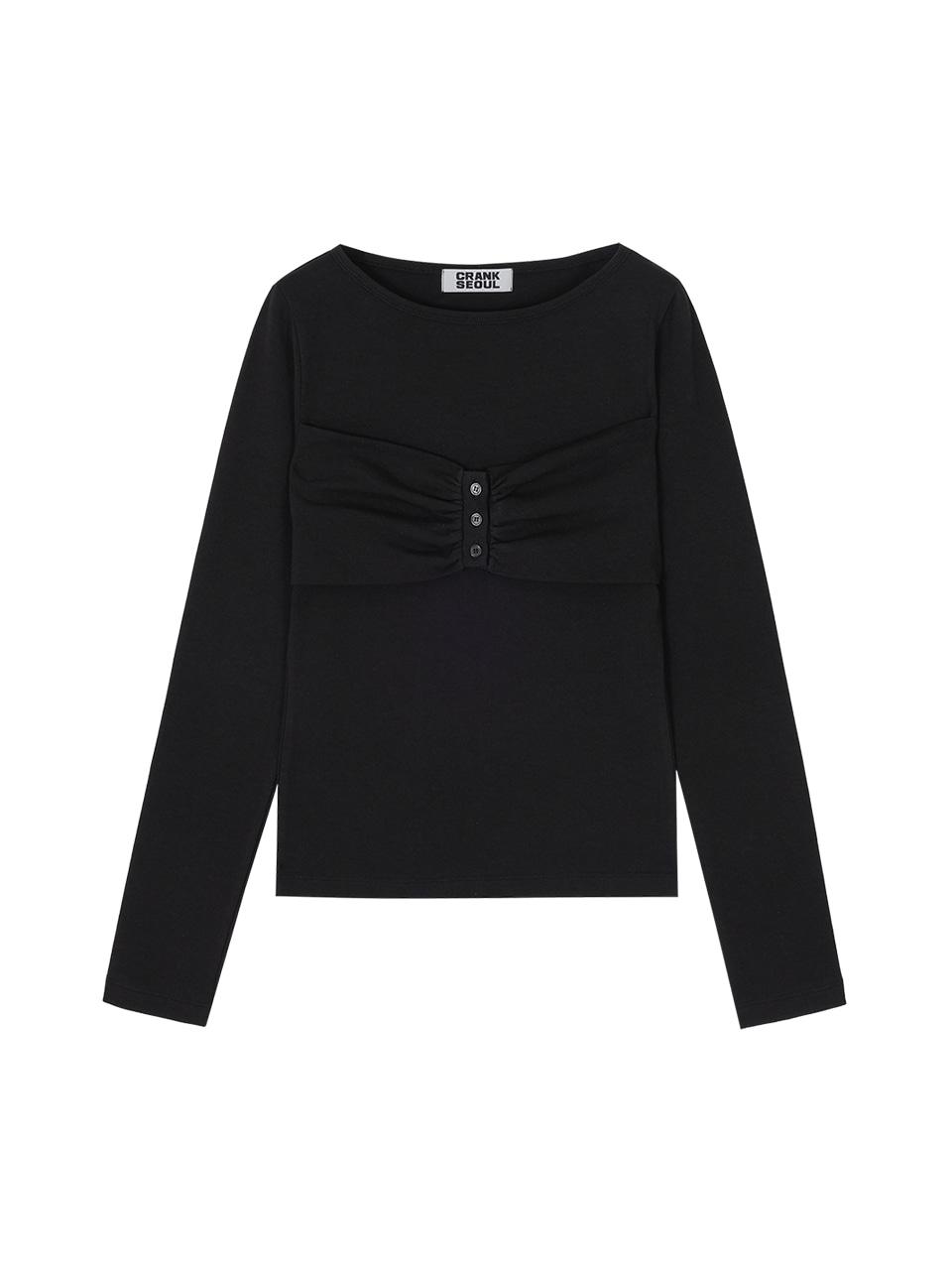 RIBBON BUTTON TOP_BLACK