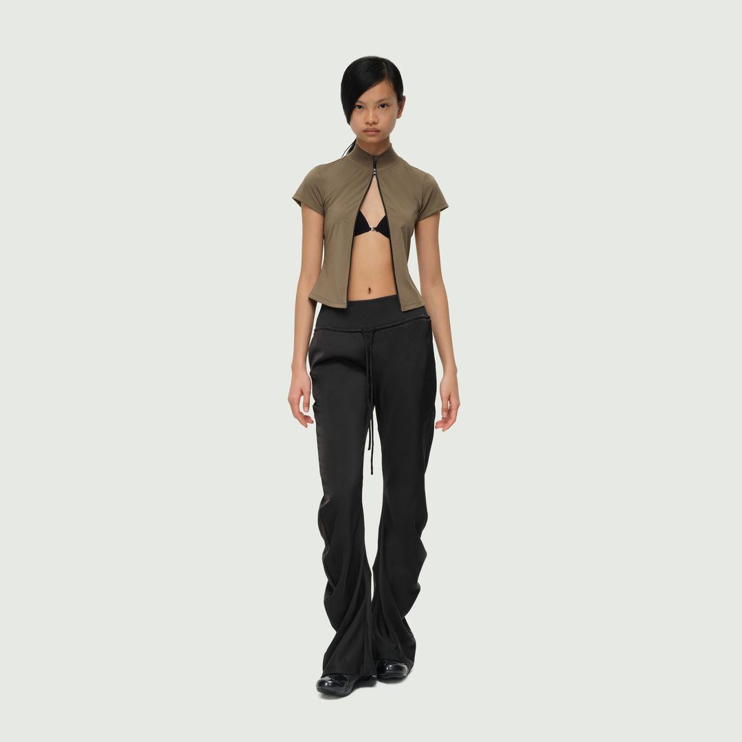 The Zip-up Yoga Top - BLACK / S
