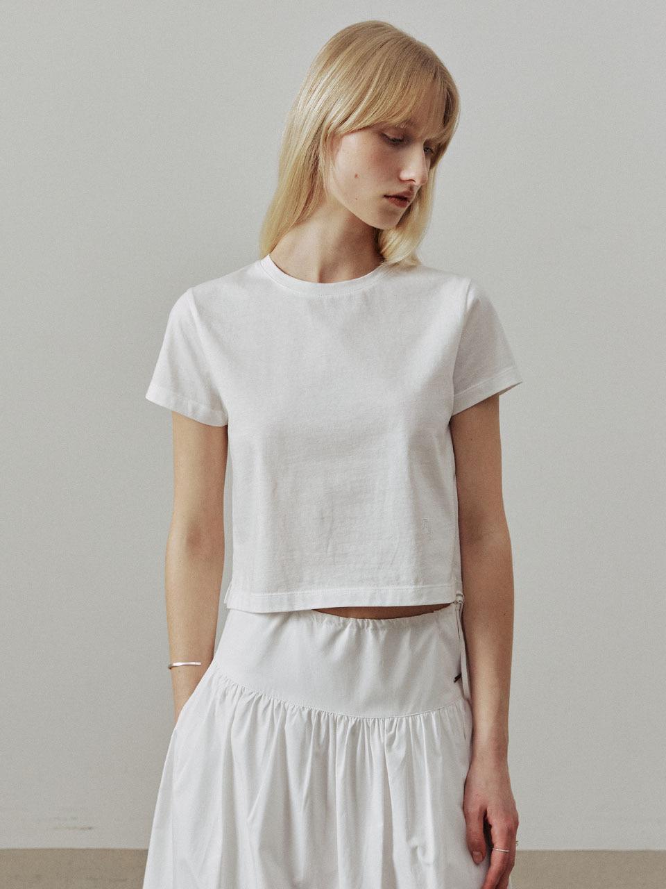 실켓 세미 크롭핏 반팔 티셔츠_5COLORS