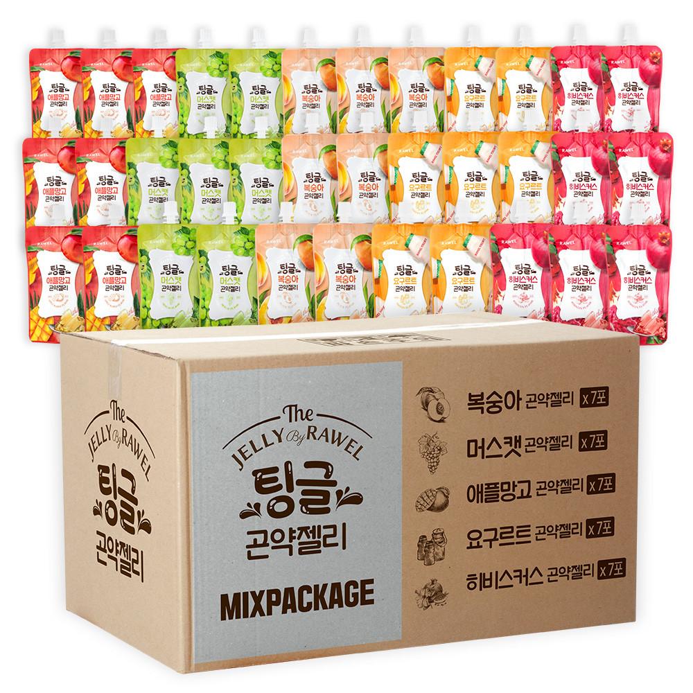 로엘 팅글 곤약젤리  6kcal (5가지맛 x 7팩) 총 35팩 1박스