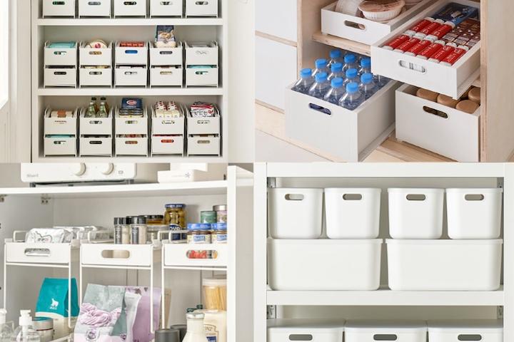 적층형 팬트리 모듈 수납함 리빙박스 모음: 오픈도어/슬라이딩/철제프레임/뚜껑형