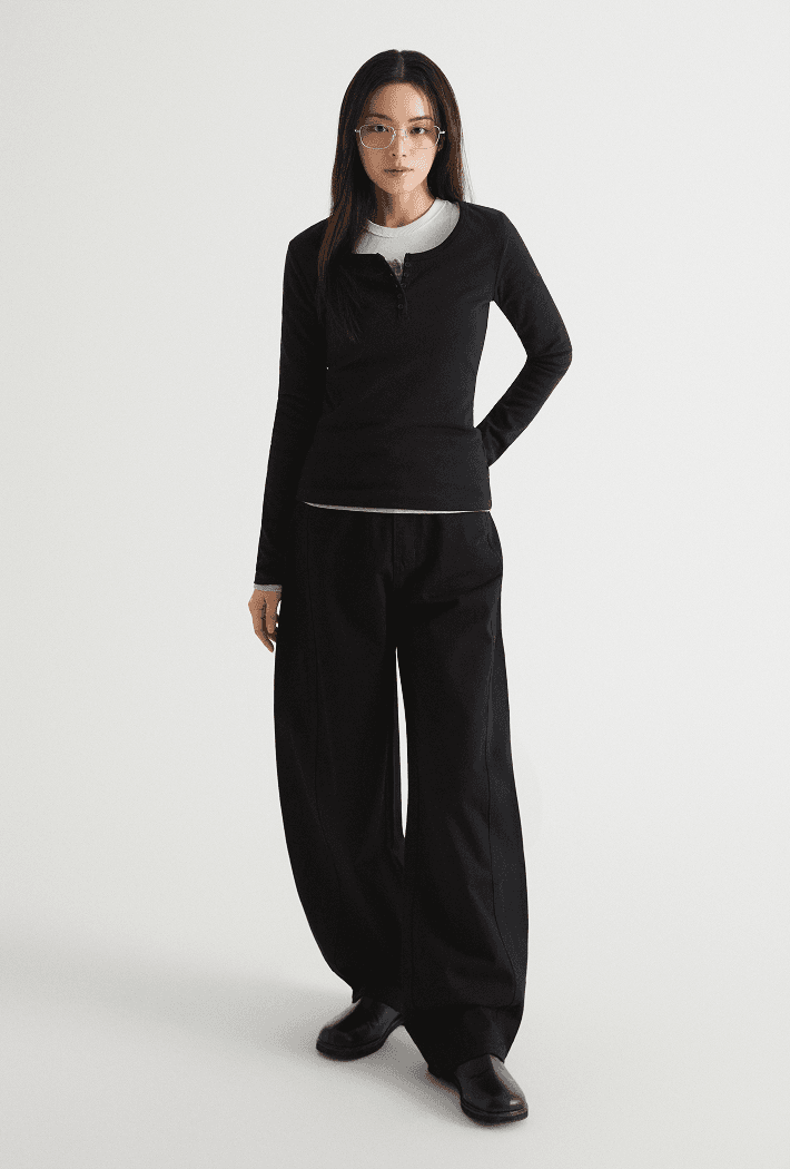 여성 벌룬 와이드 코튼 팬츠_SPTCG23G02