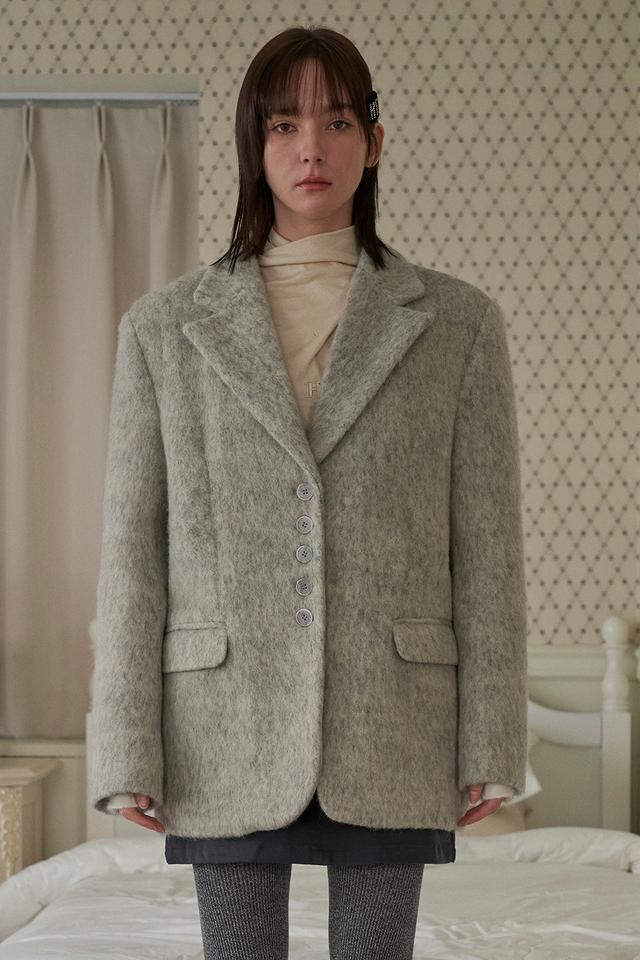 WOOL BLAZER COAT IN GREY