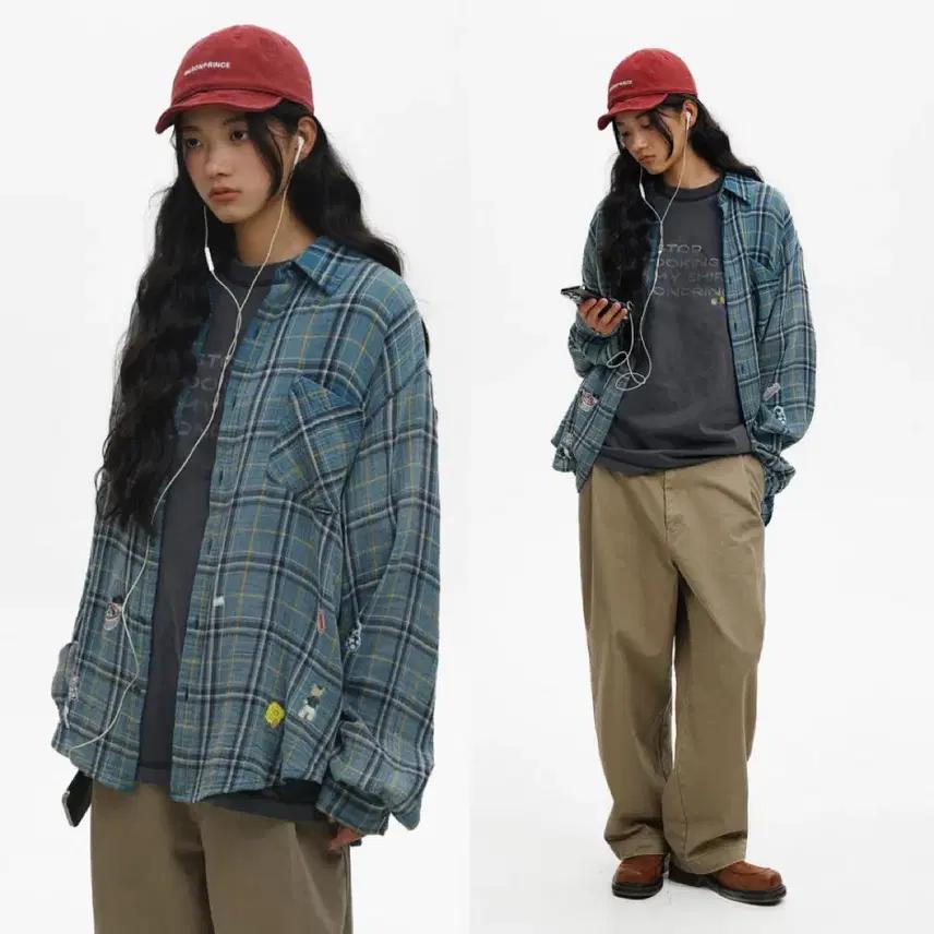 MASONPRINCE 메이슨프린스 셔츠 그라데이션 미들 에이지 디스트레스