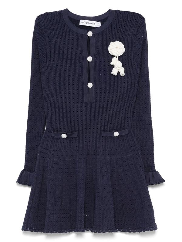 셀프 포트레이트 네이비 미니 드레스