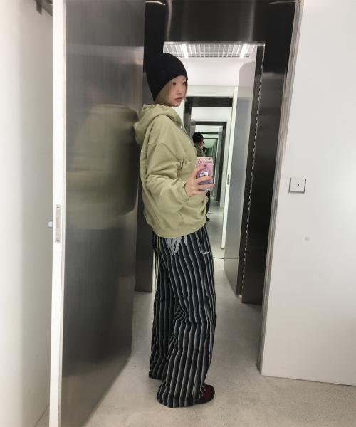 손뼈 사선 팬츠 (블루)