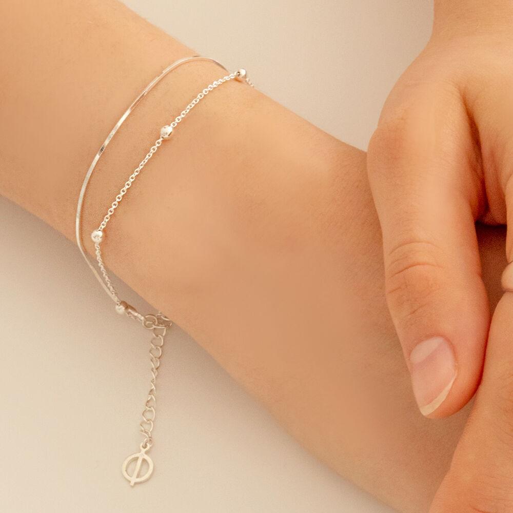 [silver 925] layered snake chain bracelet
