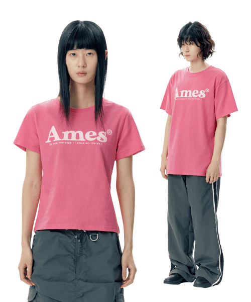 아메스 월드와이드(AMES-WORLDWIDE)  BASIC LOGO TEE PINK (AM2DMUT511A) - 사이즈 & 후기 | 무신사