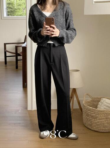 98도씨 [🏆유튜버pick][98project/2만장판매] 컴포트 히든밴딩 와이드 슬랙스