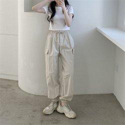 [코지] 여자 샤인 카고 바스락 바람막이 츄리닝 조거팬츠 (9763008)