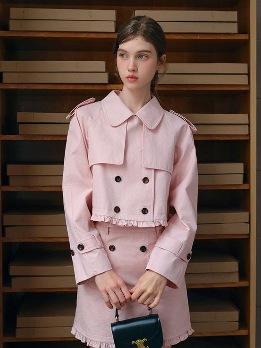 Cest_Ruffle short trench coat