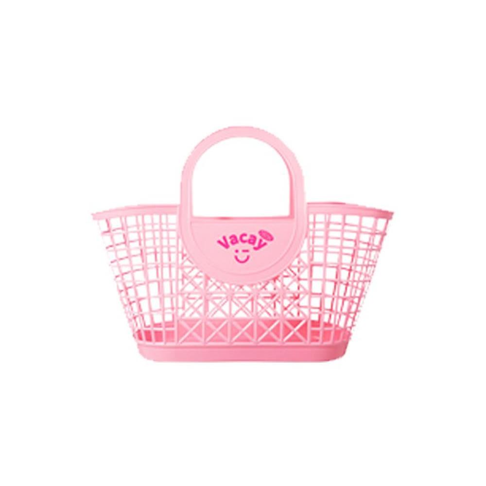 귀여운 레트로 수영가방 목욕바구니 다용도 가방 핑크
