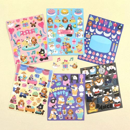 에브리홀리데이스티커 6종세트 - 파티타임