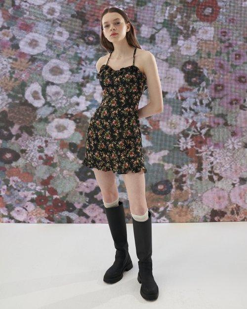 FLOWER ONE PIECE_BLACK