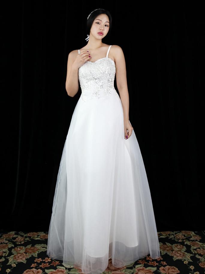 하트탑 리프비즈 셀프웨딩드레스 (S-4XL코르셋) 스몰웨딩 본식 빅사이즈