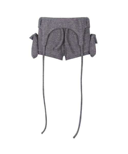 BOLD LOGO POCKET KNIT SHORTS_GREY
