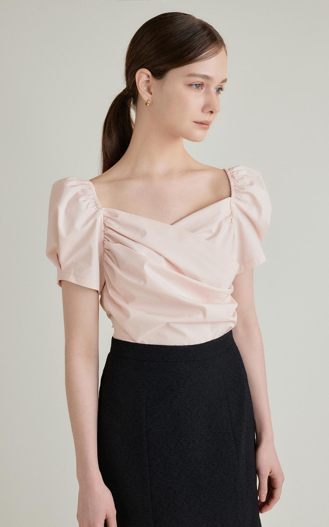 BELL DRAPE BLOUSE_LIGHT PINK