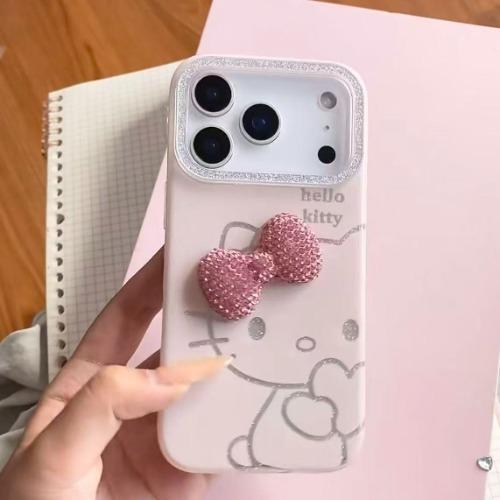 핑크 크리스탈 리본 키티 케이스 17